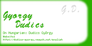 gyorgy dudics business card