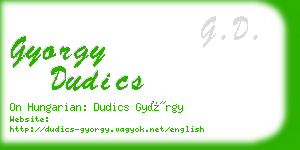 gyorgy dudics business card